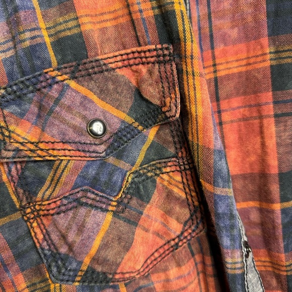 BKE Men's Plaid Shirt - Red and Blue - Picture 2 of 10